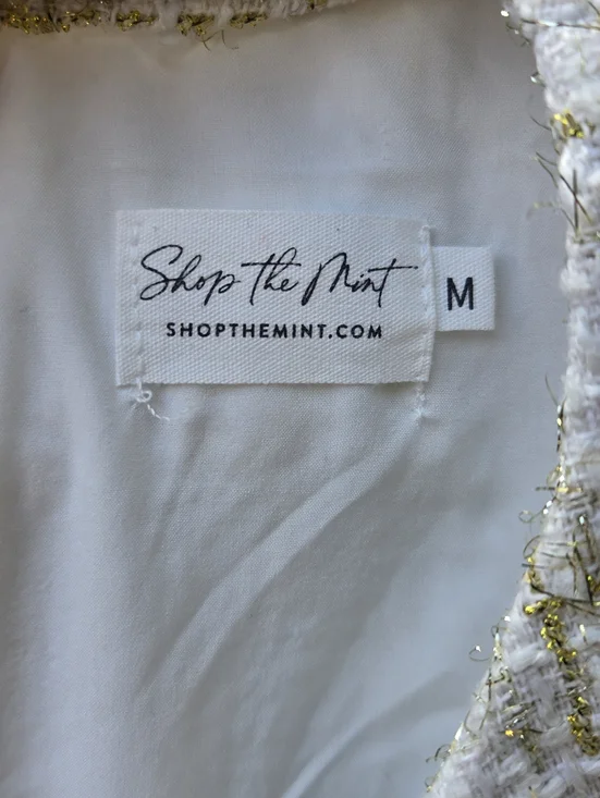 Shop The Mint Ivory Plaid Button-Front Long Sleeve Shift Dress - Picture 8 of 11